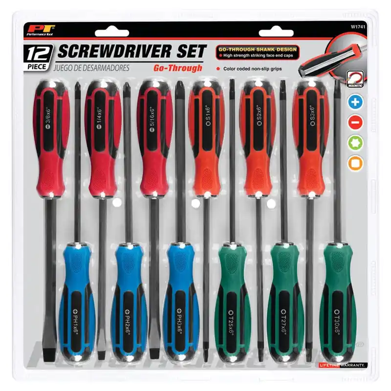 Performance Tool Go-Thru Screwdriver Set