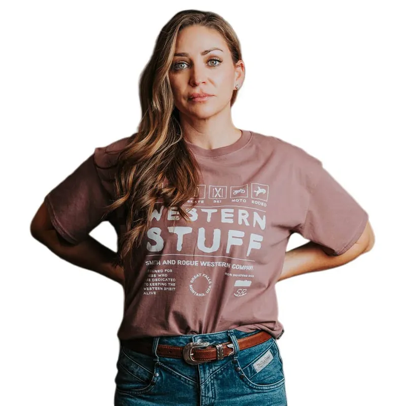 Smith + Rogue Women‘s Western Activities Boyfriend Tee - Rose Taupe - M