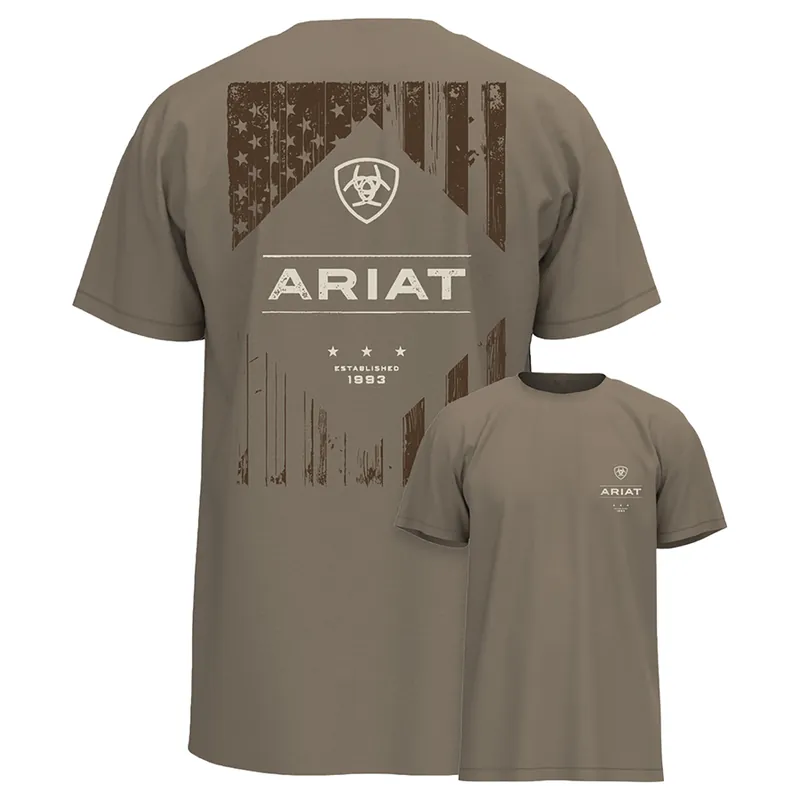 Ariat Men‘s Wooden Diamond Flag Short Sleeve T-Shirt