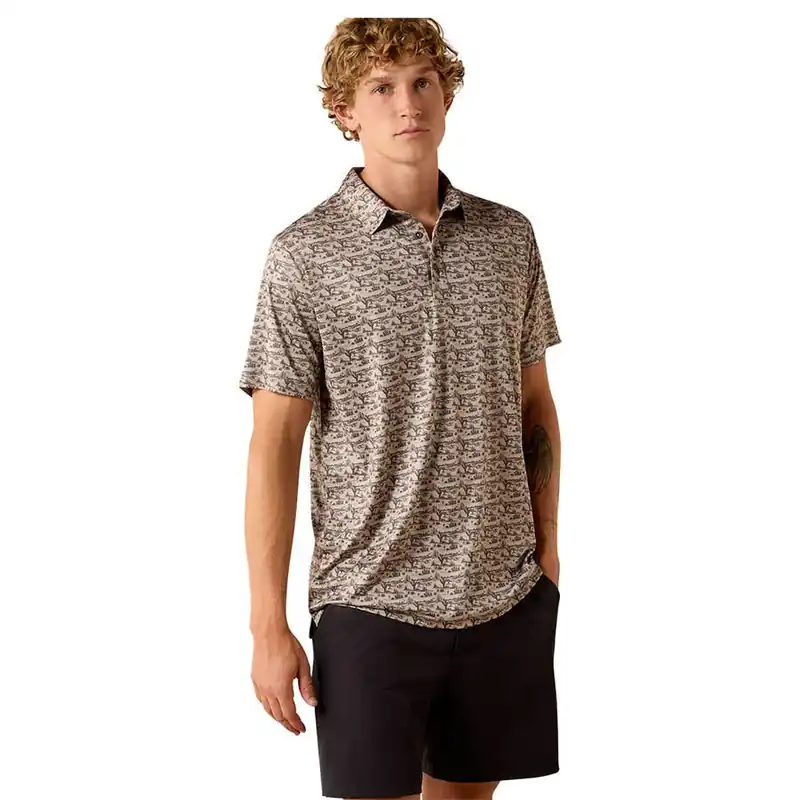 Ariat Men‘s Fitted All Over Print Heathered Polo T-Shirt