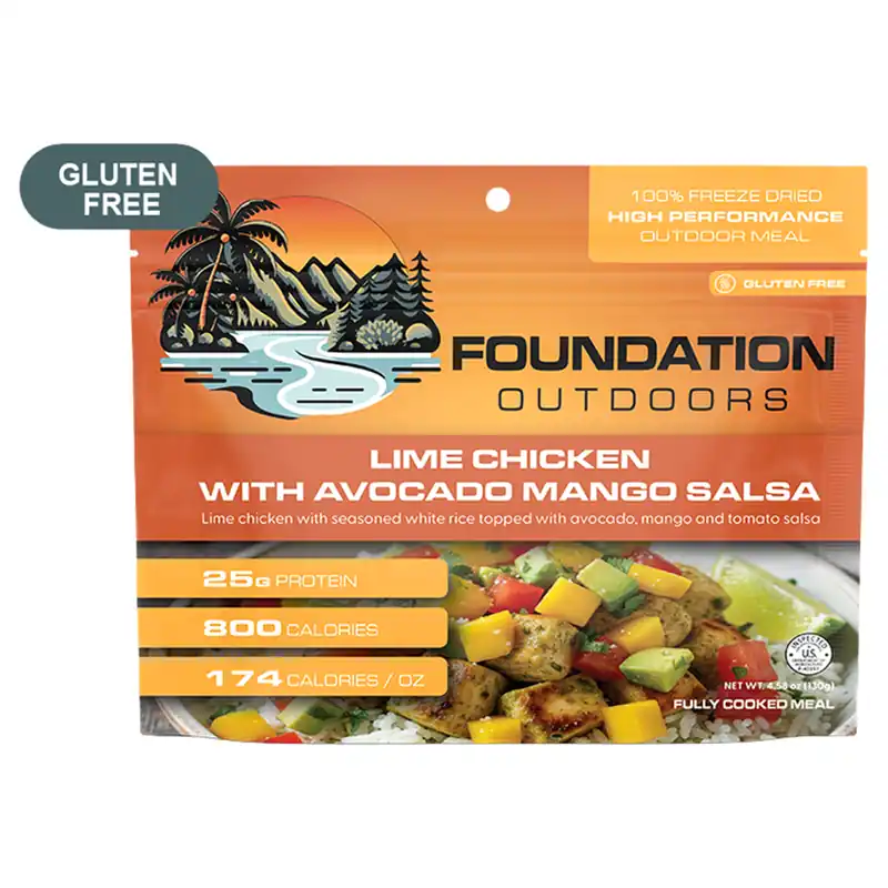 Foundation-Outdoors Lime Chicken with Avocado, Mango Salsa Freeze Dried Meal