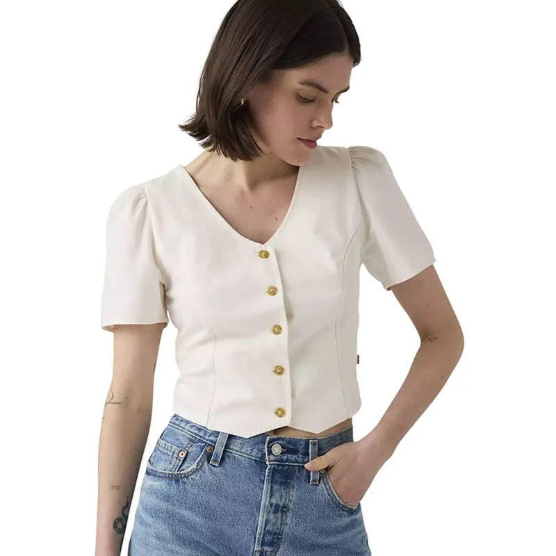 Levi‘s Women‘s Moxie Denim Short Sleeve Blouse