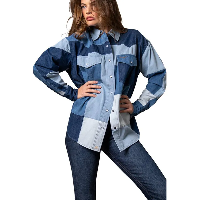 Kimes Ranch Women‘s Olly Patchwork Snap Long Sleeve Shirt