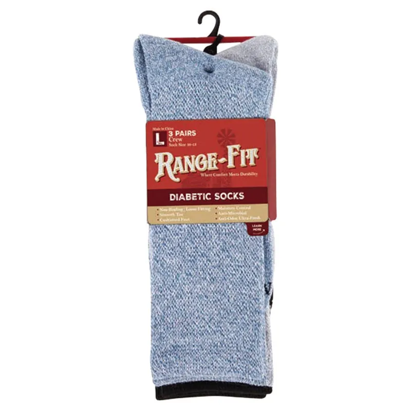 Range Fit Men‘s Diabetic Crew Socks