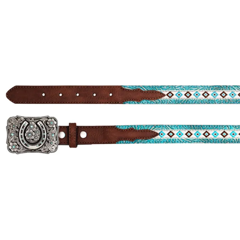 Catchfly Girl‘s Floral Embossed Belt with Ribbon