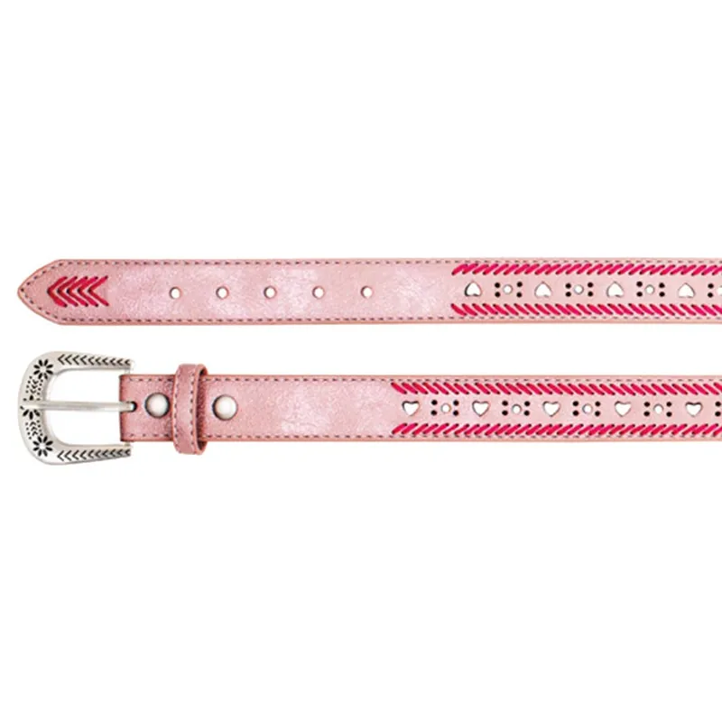 Catchfly Girl‘s Heart Cutout Belt with Stitching