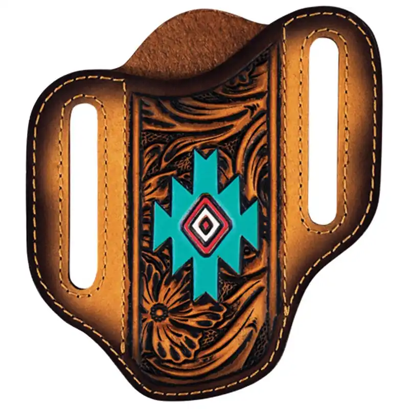 Red Dirt Hat Co. Men‘s Floral Tooling with Aztec Design Pancake Knife Sheath