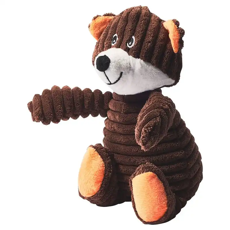 Main Street Pet Corduroy Bear Squeaky Dog Toy