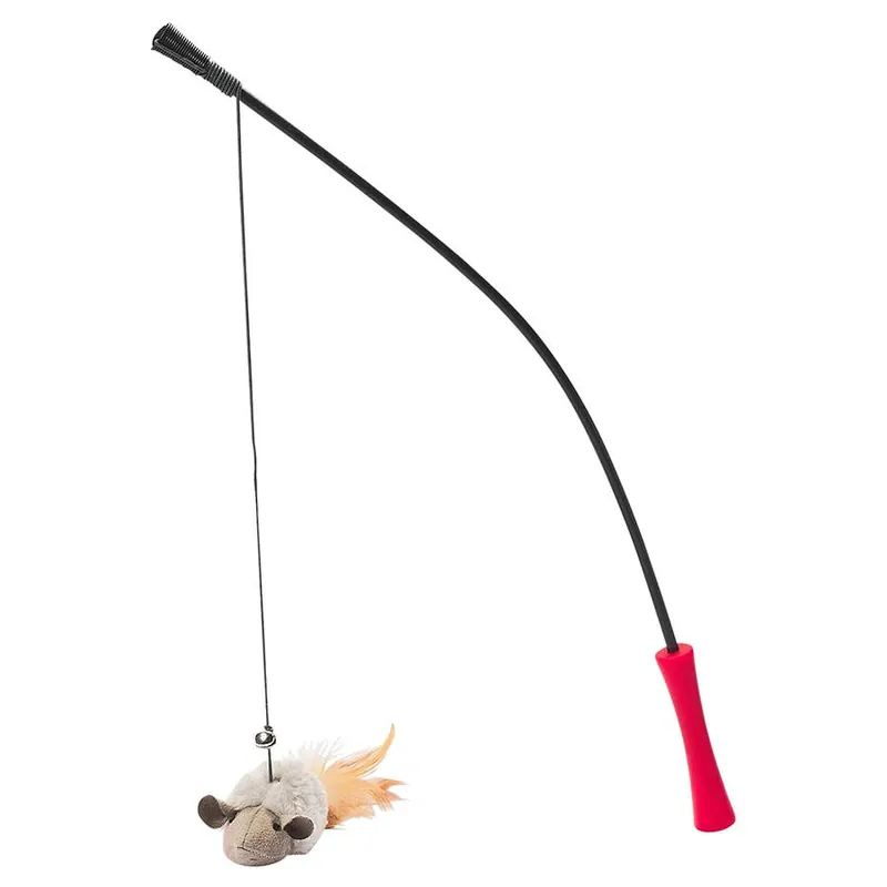 Main Street Pet Mouse Teaser Wand Stick Cat Toy
