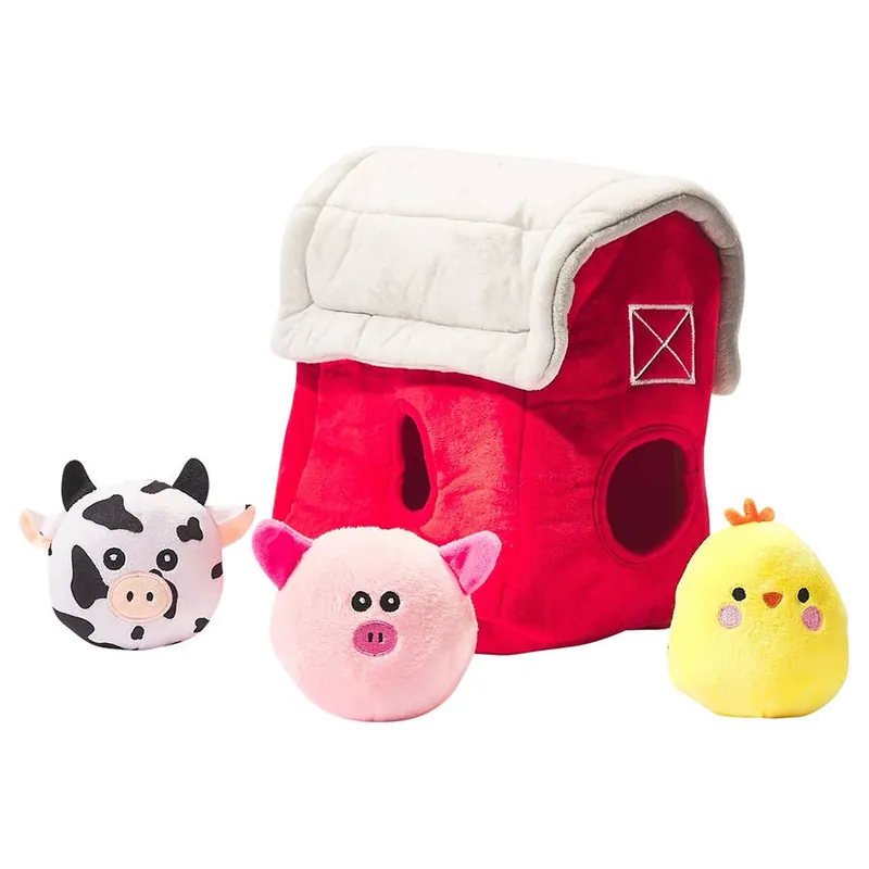 Main Street Pet Barn & Farm Animals Hide & Seek Plush Dog Toy