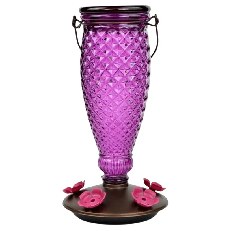 Perky-Pet Diamond Wine Top-Fill Glass Hummingbird Feeder