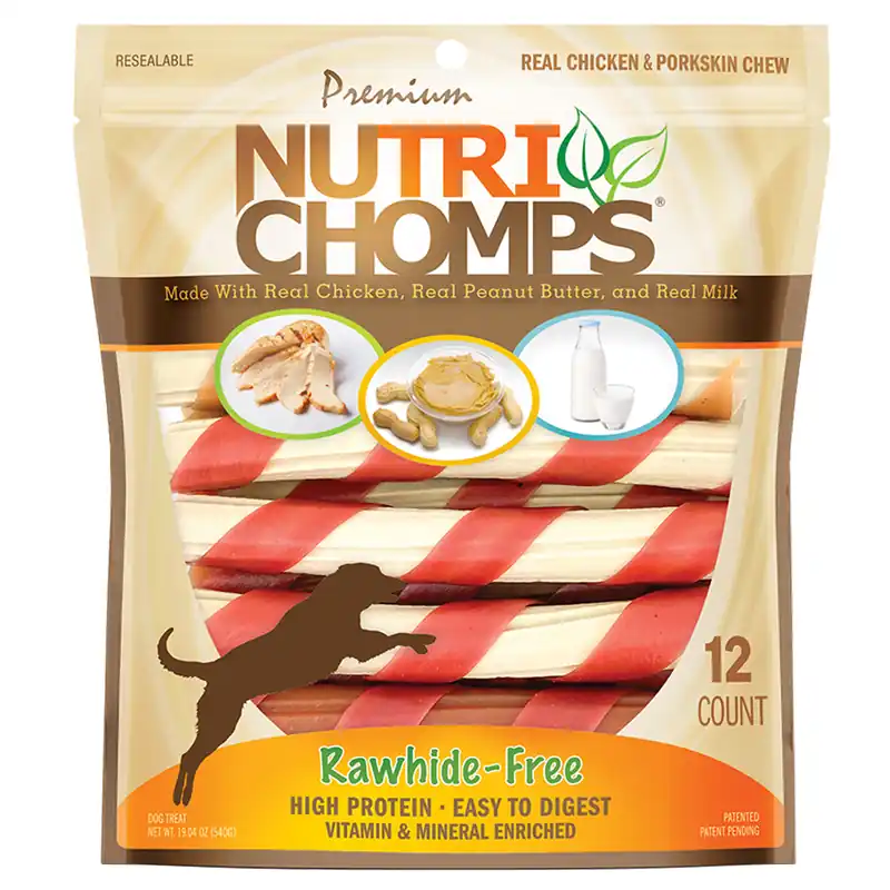 Nutri Chomps 6" Assorted Flavor Wrapped Twists Dog Treat