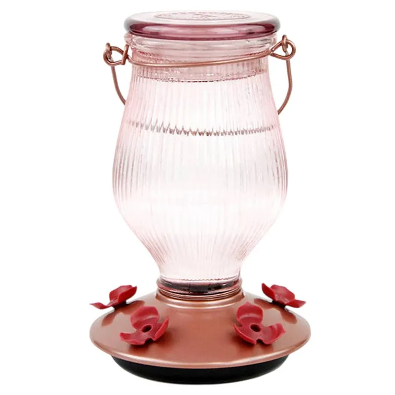 Perky-Pet Rose Gold Top-Fill Glass Hummingbird Feeder