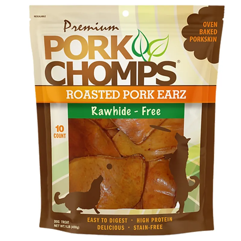Pork Chomps Roasted Pig-Ear Shape Dog Chew