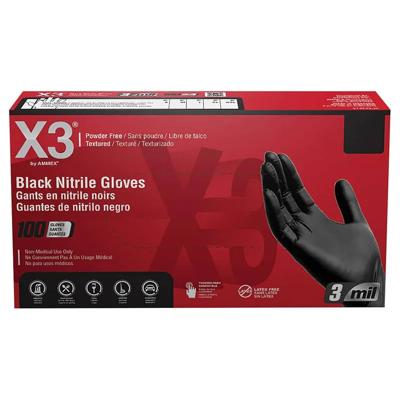 Ammex X3 Nitrile Powder-Free Disposable Gloves
