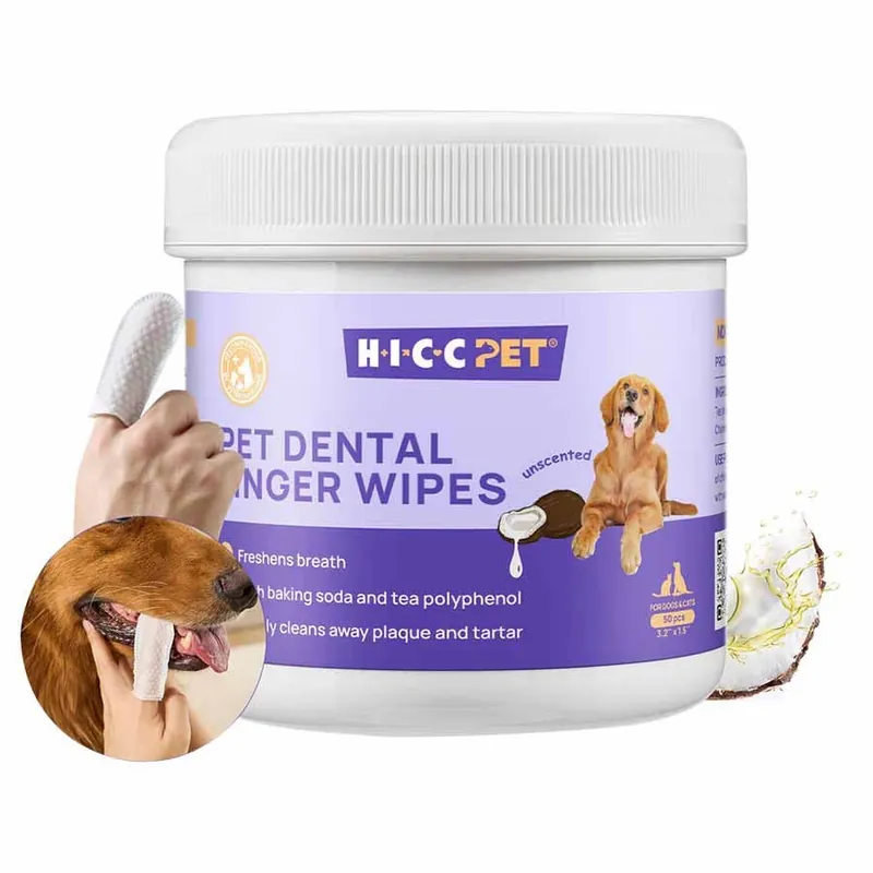 Hicc Pet Pet Dental Finger Wipes for Dogs & Cats