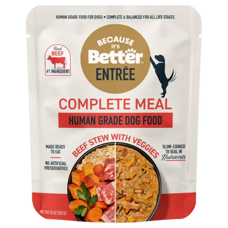 BECAUSE IT‘S Better Entree Beef Stew with Veggies Dog Food