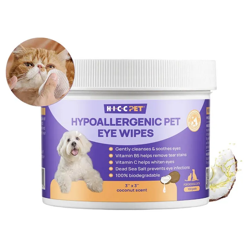 Hicc Pet Hypoallergenic Pet Eye Wipes For Dogs & Cats