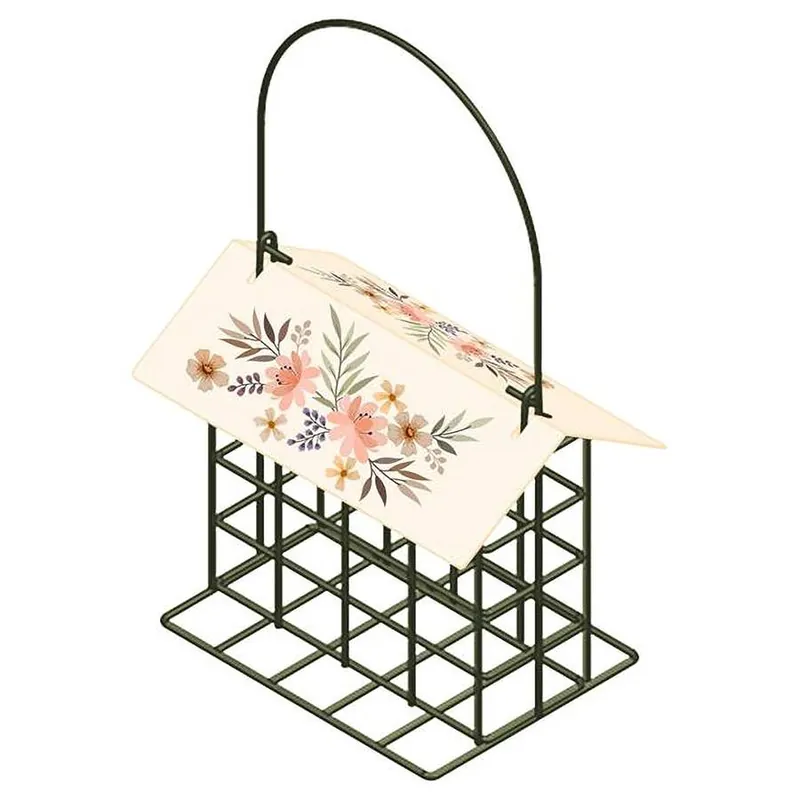 Nature‘s Way Wild Wings Decorative Metal Suet Cage Bird Feeder