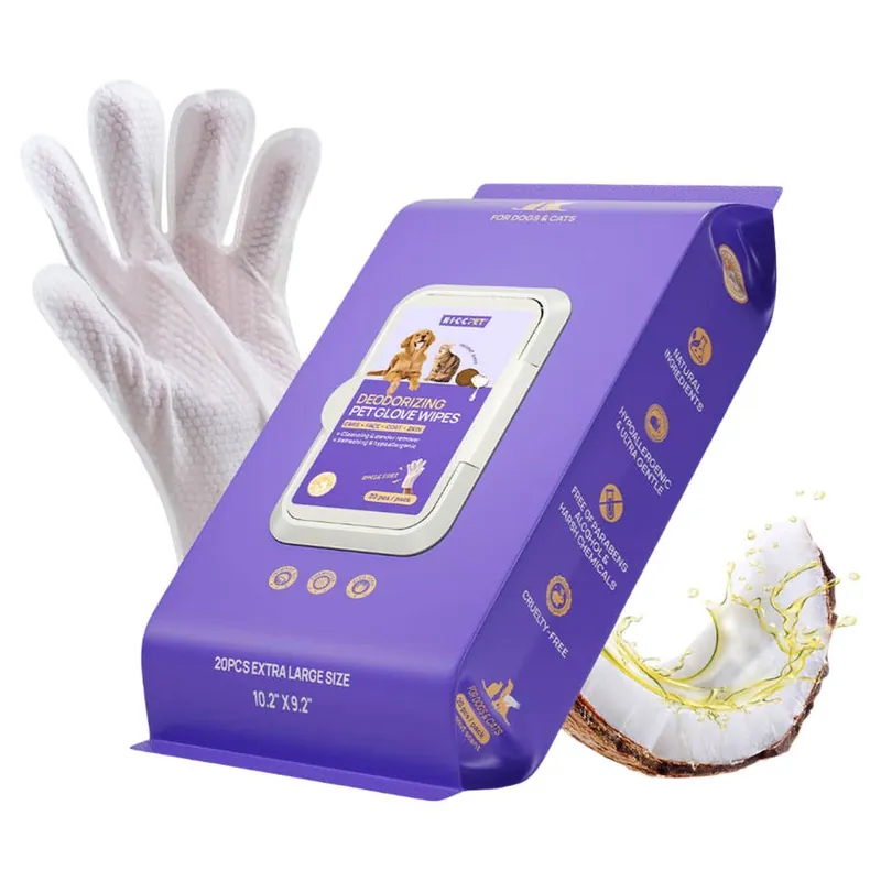 Hicc Pet Deodorizing Glove Wipes for Dogs & Cats