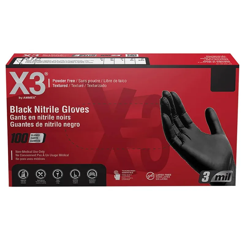 Ammex X3 Nitrile No Powder Gloves