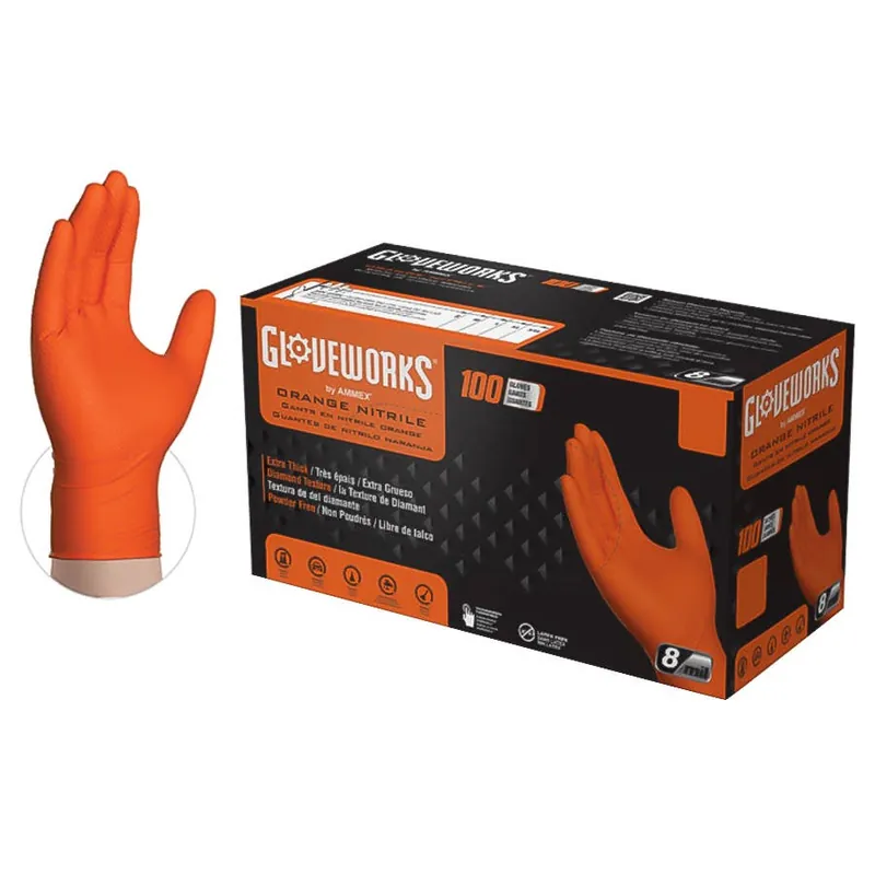 Ammex Nitrile 8-Mil Disposable Gloves