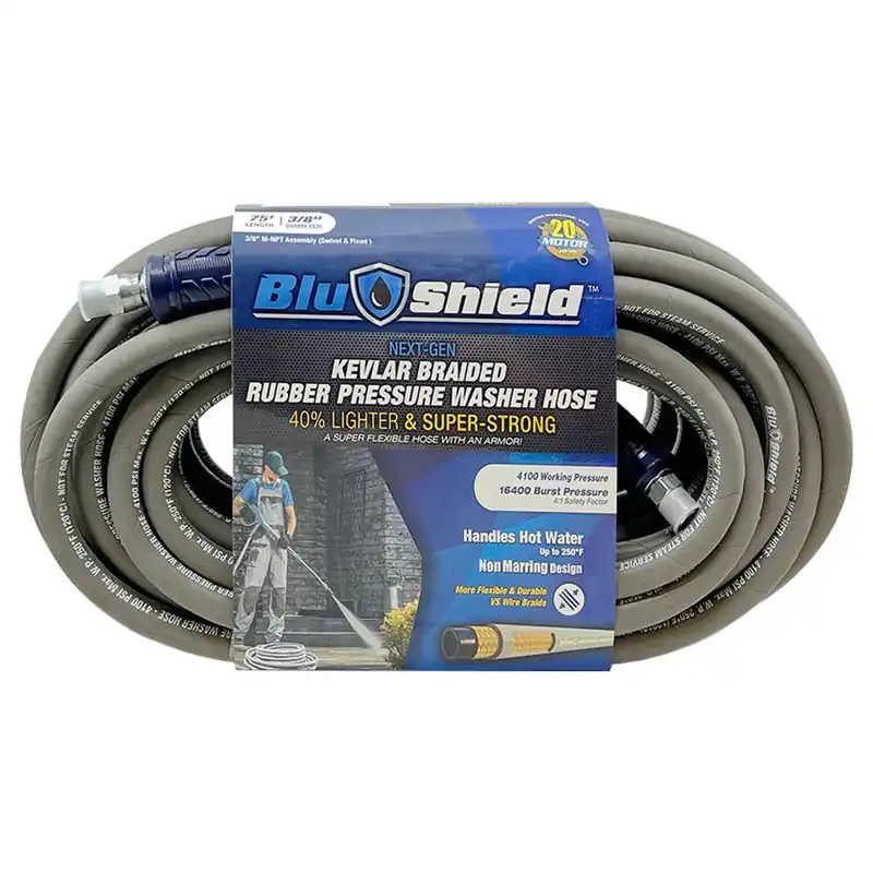 BluBird Industries Blushield Rubber Pressure Washer Non-Marking Hose