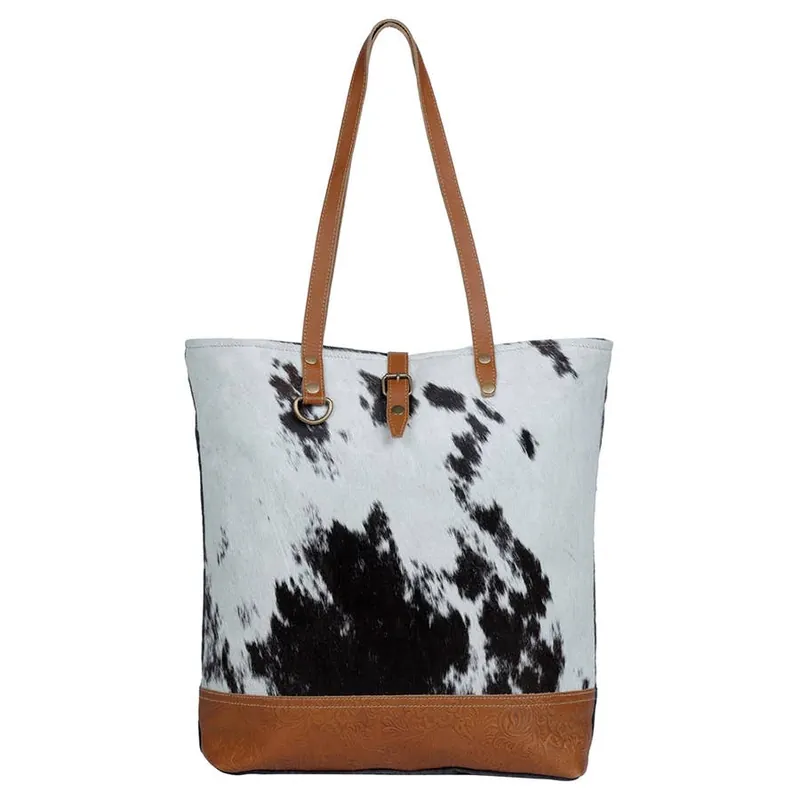Myra Bag Women‘s Rock Strewn Canvas & Hairon Bag