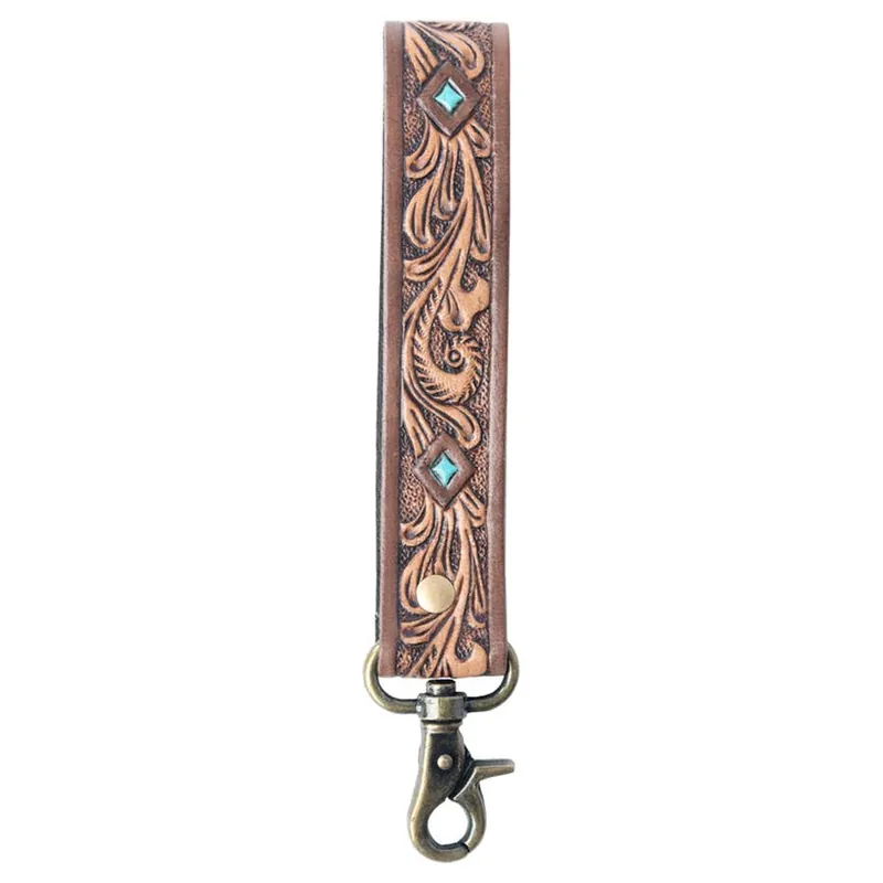 Myra Bag Women‘s Spirit Stone Hand-Tooled Leather Key Fob