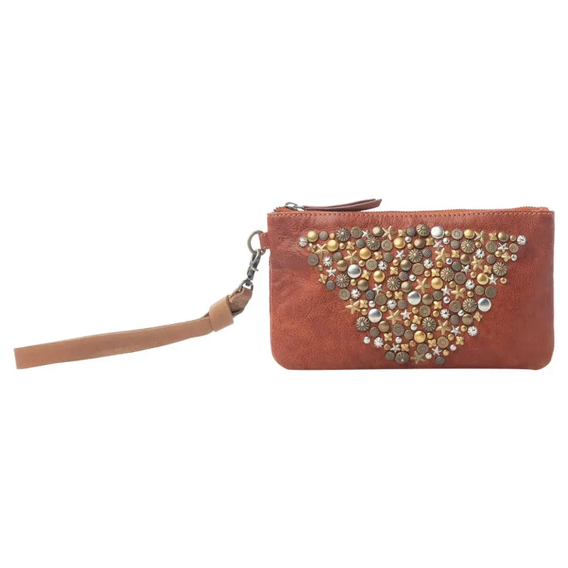 Myra Bag Women‘s Nova Point Studded Wash Leather Pouch