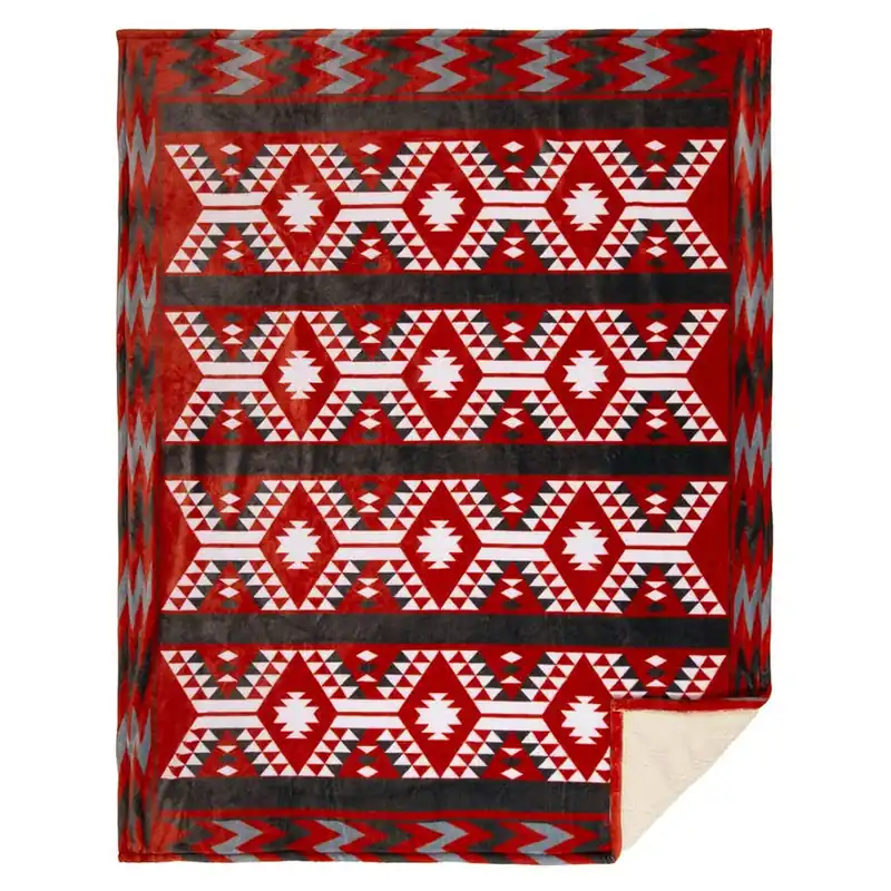 Carstens Utah Plush Sherpa Throw Blanket