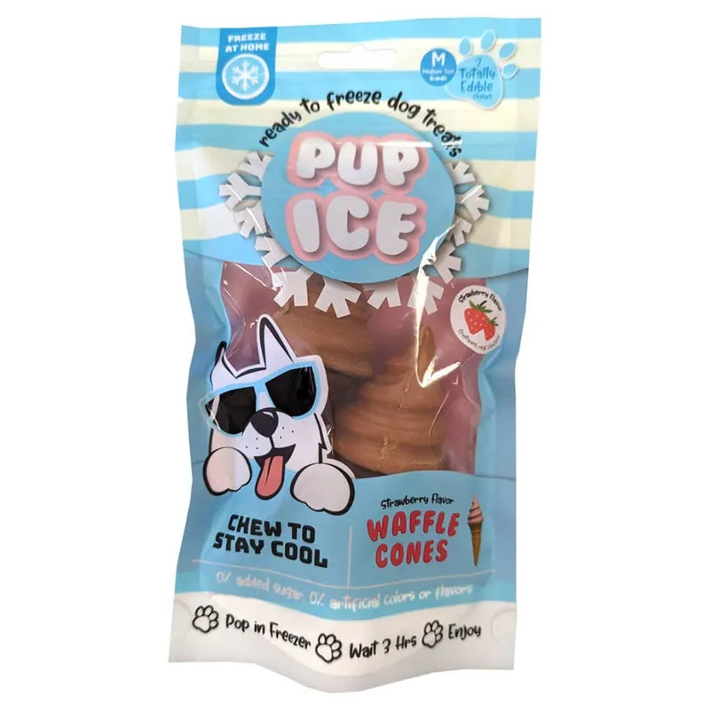 Pup Ice Strawberry Flavor Waffle Cone