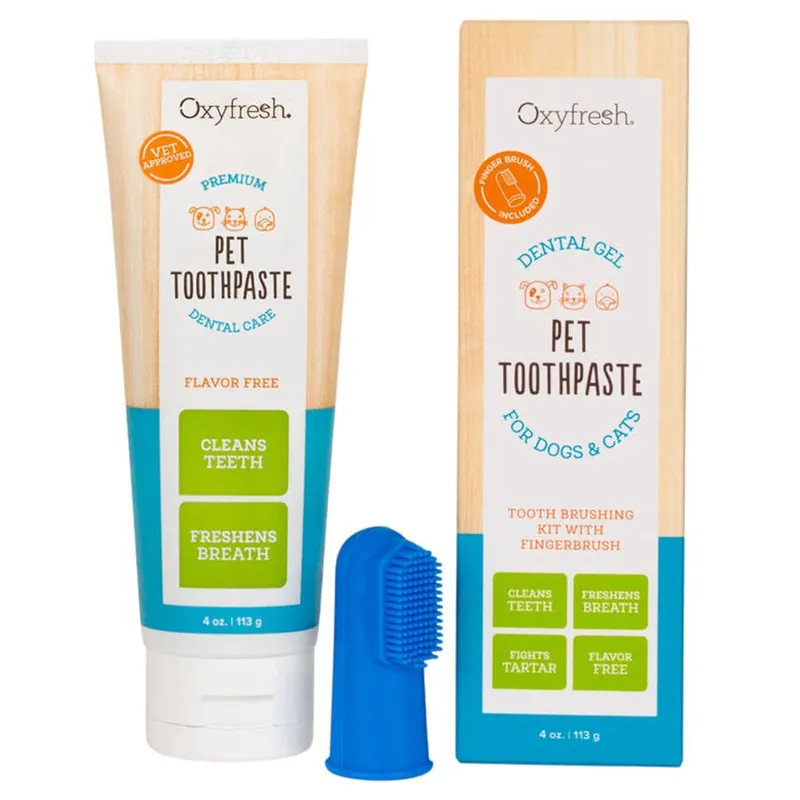 Oxyfresh Premium Pet Toothpaste & Fingerbrush Kit