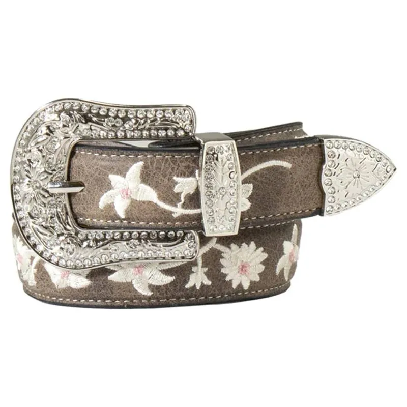 Angel Ranch Girl‘s 1-1/4" Floral Embroidered Belt