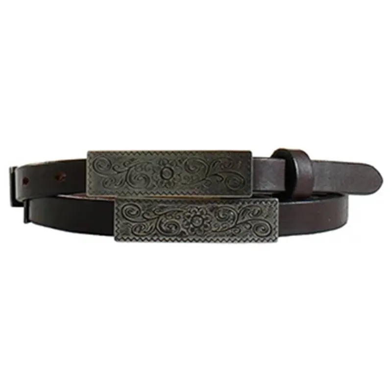 Angel Ranch Women‘s 3/4" Floral Concho Leather Belt