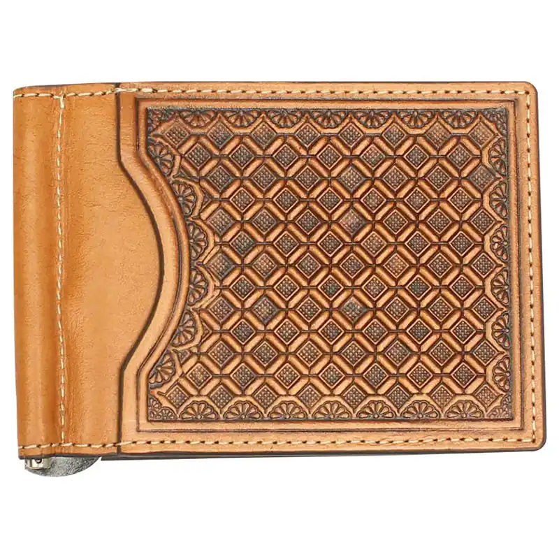Nocona Men‘s Diamond Weave Embossed Bi-Fold Money Clip