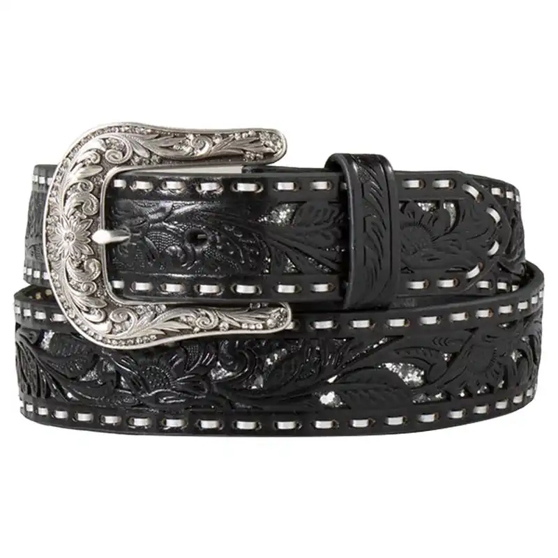Nocona Women‘s Floral Tooled Leather Belt