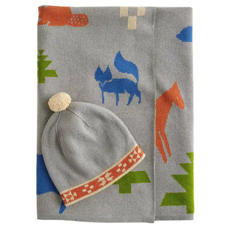 Pendleton Shared Path Knit Baby Blanket with Beanie