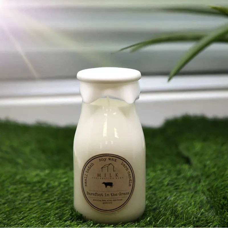 Milk Reclamation Barn Barefoot In The Grass Milk Bottle Candle