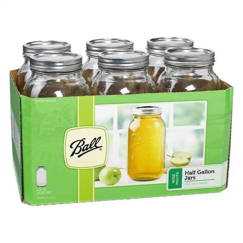 Ball Wide Mouth 1/2 Gal. Glass Mason Jars (6 Pk.)