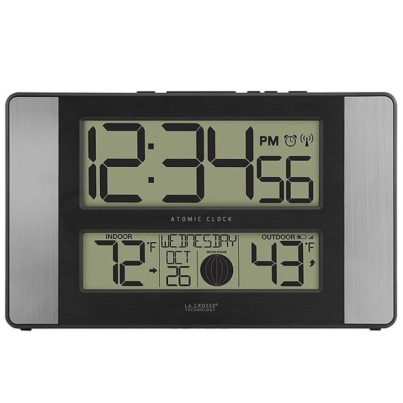 La Crosse Technology Atomic Digital Wall Clock with Moon Phase