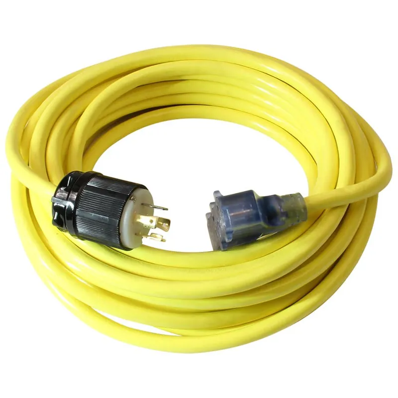 Century Pro Glo Triple Tap Generator Cord - 50‘ x 10/3 - Yellow