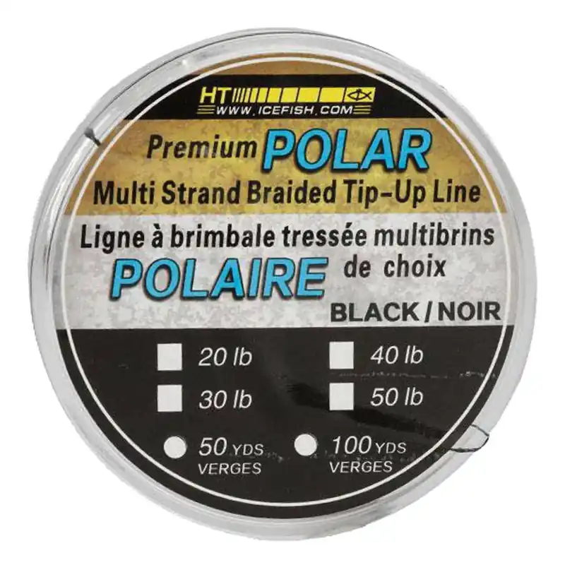 HT Polar Ice Braided Tip-Up Line - Black