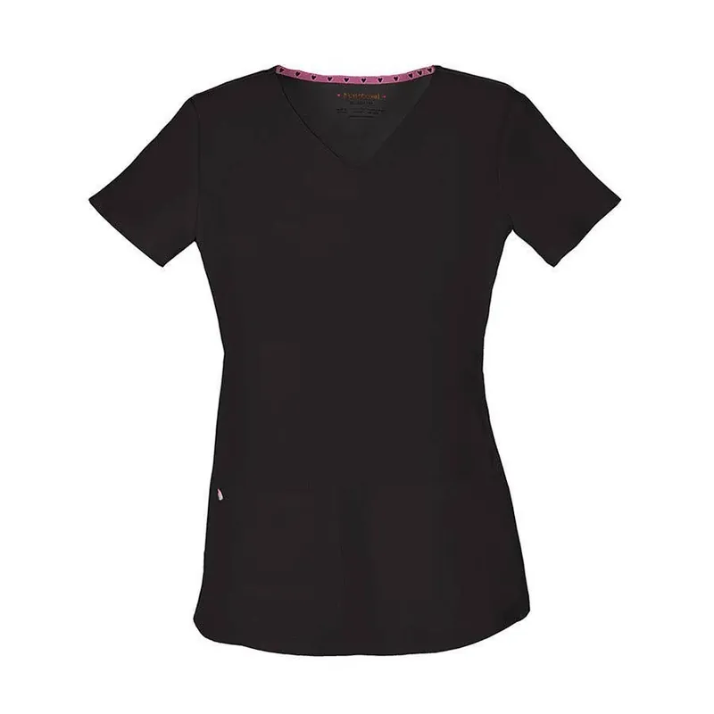 HeartSoul ""Pitter-Pat"" Shaped V-Neck Scrub Top