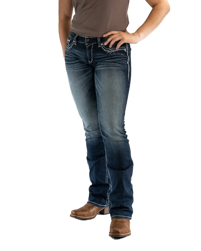 Ariat Women‘s R.E.A.L. Mid Rise Stretch Entwined Boot Cut Jeans