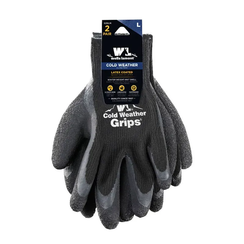 Wells Lamont Winter Weight Latex Coated Gloves (2 Pack)