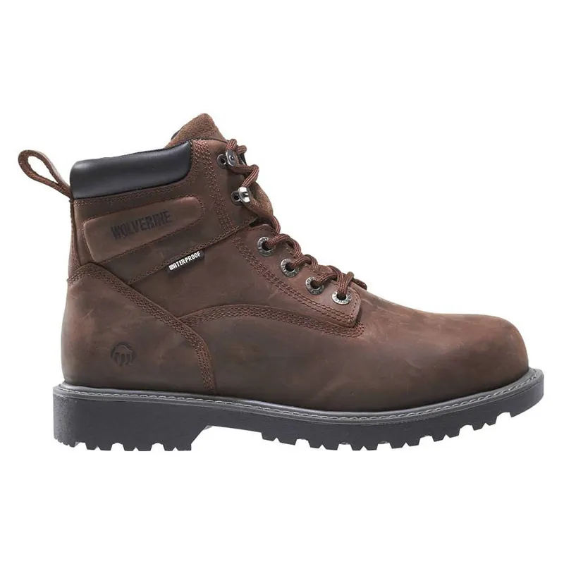 Wolverine Men‘s Floorhand Waterproof Steel-Toe 6"" Work Boots - Dark Brown