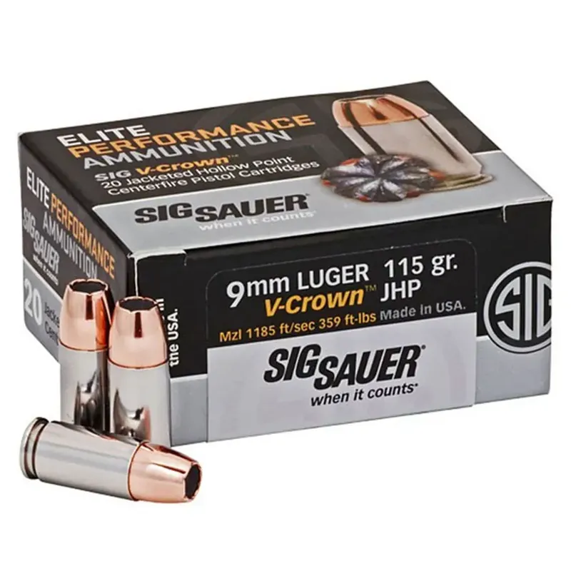 Sig Sauer JHP Elite V-Crown Ammunition