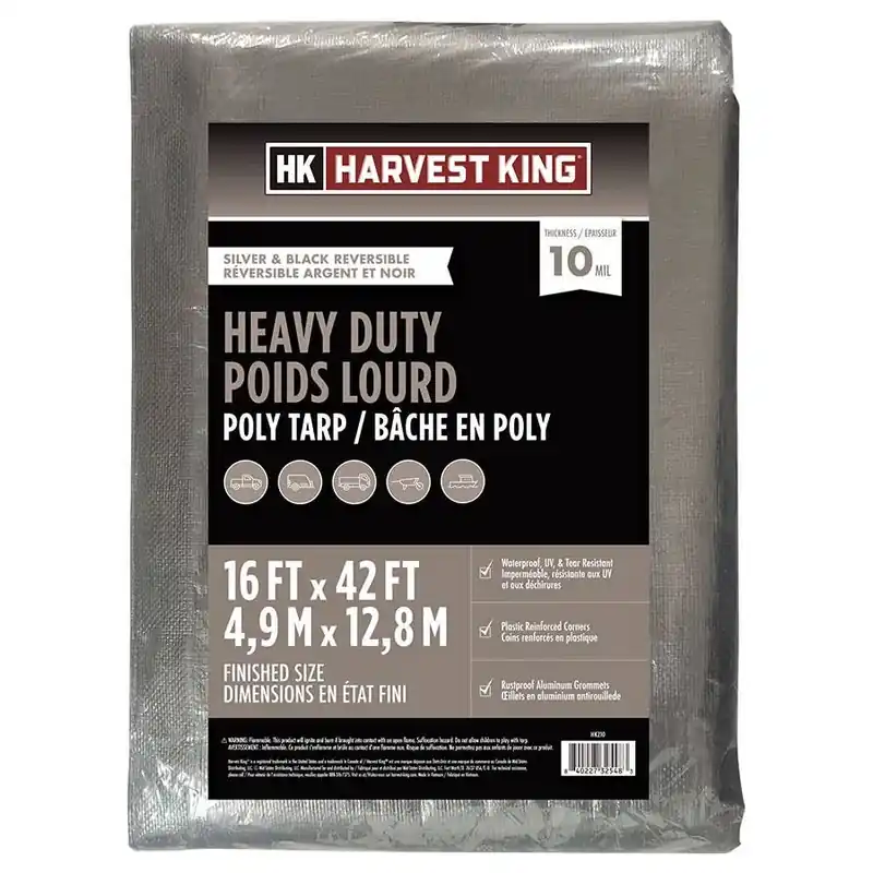 Harvest King Heavy-Duty Silver Tarp