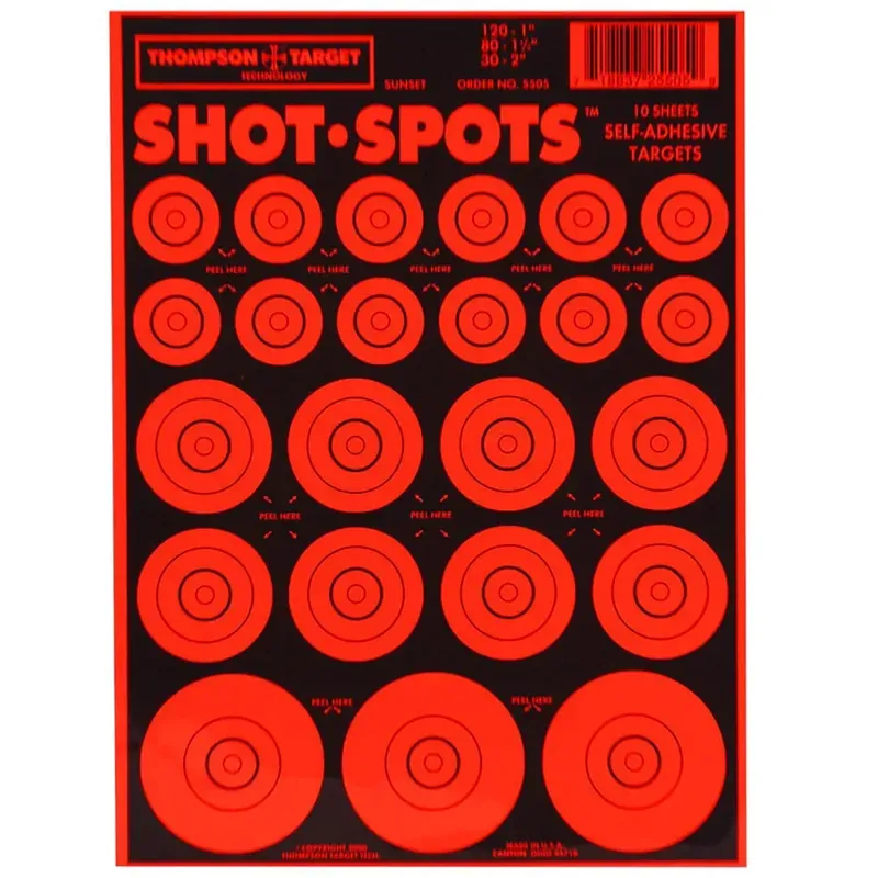 Thompson Target Shot Spots Paster Bullseyes Adhesive Target - 10 pk